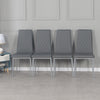 Set of 4/6 Diamond Dining Chairs Metal Legs High Back Seat Dining Room Furniture