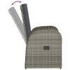 Swpsd Reclining Garden Sofa Chairs with Cushions 2 pcs Grey Poly Rattan U9R3