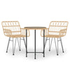 Gecheer 3 Piece Garden Dining Set Rattan Dining Set Garden Coffee Table D4U1