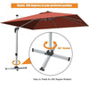 3M Patio Offset Umbrella Cantilever Parasol w/Cross Base Tilting Market Parasol