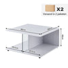 White High Gloss Coffee Table With Glass Shelf Living Room End of Sofa Table