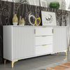 140cm Sideboard Cabinet I Storage Cupboard I Modern Buffet I White I Gold Legs