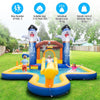7-in-1 Water Slide Park Inflatable Bounce House Bouncy Castle with Splash Pool