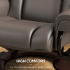 Massage Recliner Chair with Footstool, Upholstered Reclining Armchair, Brown