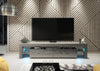 Modern 200cm TV Unit | Grey Cabinet Stand | High Gloss Doors | Free LED Lights
