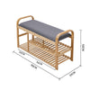 Bamboo Wooden Hallway Bench Shoe Storage Rack With Cushion Seat Stool Shoe Shelf