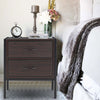 Industrial Wood Bedside Table 2 Drawers Storage Nightstand Sofa End Side Cabinet