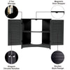 Black Bathroom Under Sink Cabinet Basin Storage Cupboard Vanity Unit Furniture