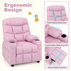 Kids Pink Youth Recliner Chair Toddler Upholstered Lounge Recliner