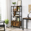 Bookshelf, Storage Shelf, Large Bookcase With Doors, 4 Shelves, Stable Steel Str
