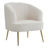 White Teddy Fleece Upholstered Single Sofa Bedroom Lounge Accent Tub Chair Stool