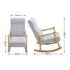 Solid Wood Rocking Chair Upholstered Linen/Velvet Fabric High Back Lounge Seat