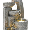 Garden Water Feature Solar Power Outdoor Tiered Pot Cascading Fountain Landscape