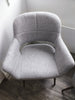 Grey Linen Dining Chairs 2PC/Set Kitchen Leisure Seat w/ Metal Legs Accent Chair