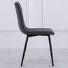 Set of 4 Grey Velvet Dining Chairs Modern Kitchen Chair Padded Seat Metal Legs