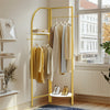 Durable Coat Rack Sturdy Entryway Garment Stand 180-90° Foldable Storage Shelf