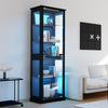 Display Cabinet whit Glass Doors, 71" Tall Curio Cabinet whit LED Light for Toys