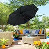 3(m) Patio Umbrella Outdoor Sunshade Canopy with Tilt & Crank Black UK