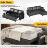 3-Seater Corner Sofa Bed, L-Shaped with Pull-Out Sleeper, Storage, Cup Holders
