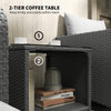 Wicker Patio Conversation Set with 2 Armchairs and 6 Cushions Grey