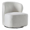 Upholstered Boucle Accent Tub Armchair Swivel Wing Back Single Sofa Chair, White