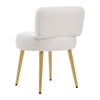 Teddy Fleece Stool Gold Leg Bedroom Upholstered Vanity Dressing Table Chair Seat