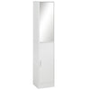 Tall Mirrored Bathroom Cabinet with Adjustable Shelf White