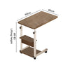 Mobile C Shaped End Table Snack Side Table Slide Under Couch Sofa Bed End Desk