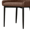 Set of 2 Diamond Faux Leather Dining Chairs Padded Bucket Seat Metal Legs Chairs