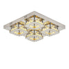 Crystal LED Ceiling Light Modern Square Chrome Lamp Fitting Pendant Chandelier