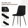 2X Dining Chairs Velvet Padded Seat With Metal Legs Fishtail Line Design Black