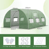 400 x 300 x 200 cm Outdoor Walk-in Tunnel Greenhouse-Green