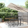 9 Piece Garden Bar Set Black Poly Rattan & Solid Wood Acacia