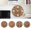 12" Luminous Wall Clock Silent Wooden Design Night Light for Living Room Bedroom