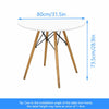 80cm Round Dining Table and 4 Tulip Chairs Set Padded Seat Kitchen Cafe Lounge