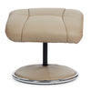 The Denver Swivel Recliner Chair & Footstool - Genuine Leather - Pebble