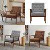 Scandi Fabric Armchair Upholstered Solid Wood Frame Single Sofa Accent Chair NEW
