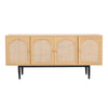 Large Wide Sideboard Cabinet Storage with 8 Shelves Compartments Rattan Cupboard
