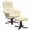 Leather Recliner Chair Armchair Lounge Swivel Sofa Chair W/ Footstool Metal Base