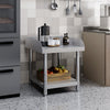 Stainless Steel Food Prep Table Commercial Kitchen Storage Work Top Edges Shelf