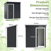 All-Weather Color Steel Garden Shed 163 x 86 CM Outdoor Storage Shed-Grey
