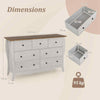 Freestanding Dresser Chest of Drawers 7-Drawer Cabinet w/4 Big Drawers-Grey