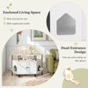 Corner Cat Litter Box Enclosure Cat House Cabinet Hidden Kitten Washroom-White