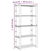 5-Tier Storage Rack Grey 80x38x170 Solid Wood Pine Q3D0