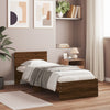 Bed Frame without Mattress with Headboard Brown Oak 75x190 cm Small Singl
