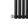 Vertical Radiator Black Oval Column Single 1600 x 392 Tall Upright Modern Rads