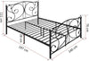 Luxury Metal Bed Frame with Crystal Finials - 4ft6 Double Bed - Underbed Storage