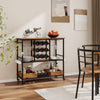 3 Tiers Bar Cart Home Serving Cart Industrial Rolling Beverage Cart on Wheels