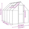 Sufrk Greenhouse with Base Frame Green 224x169x195 Aluminium,Polycarbonate O9G6