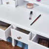 Dressing Table 5 Drawer Makeup Desk Dresser w/Mirror and Stool Bedroom White
